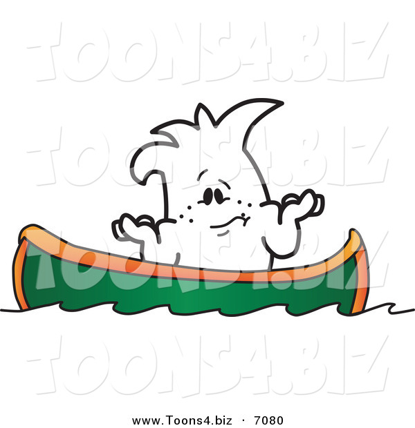 Vector Illustration of a Guy up a Creek Without a Paddle
