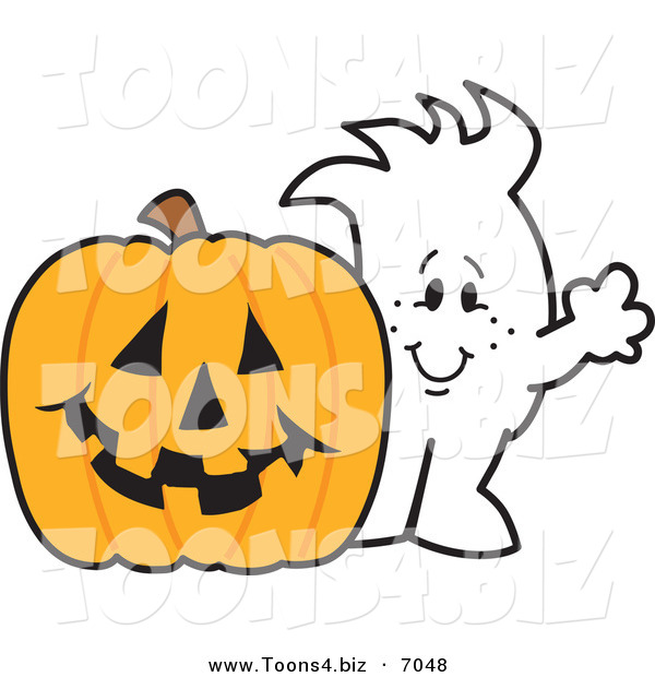 Vector Illustration of a Guy with a Halloween Jackolantern