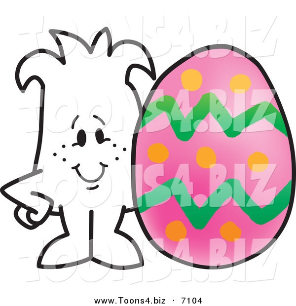 Vector Illustration of a Guy with a Pink Easter Egg