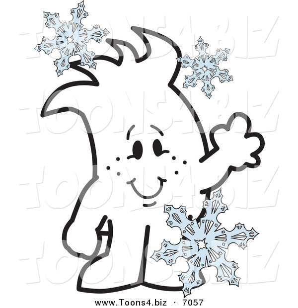 Vector Illustration of a Guy with Snowflakes