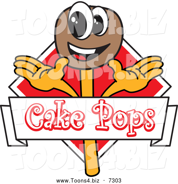 Vector Illustration of a Happy Chocolate Cake Pops Logo
