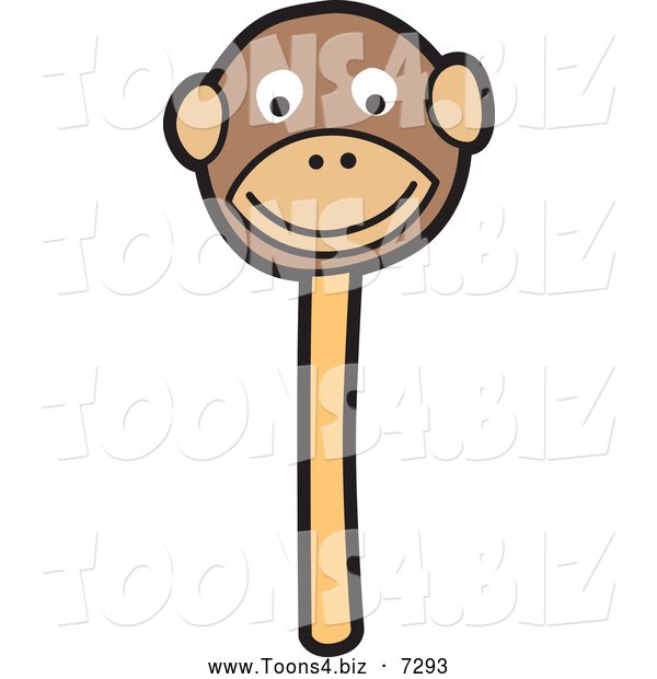 Vector Illustration of a Happy Monkey Cake Pop Dessert