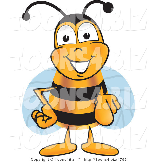 Vector Illustration of a Honey Bee Mascot Pointing at the Viewer