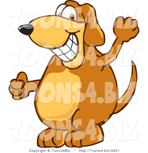 Vector Illustration of a Hound Dog Mascot Grinning