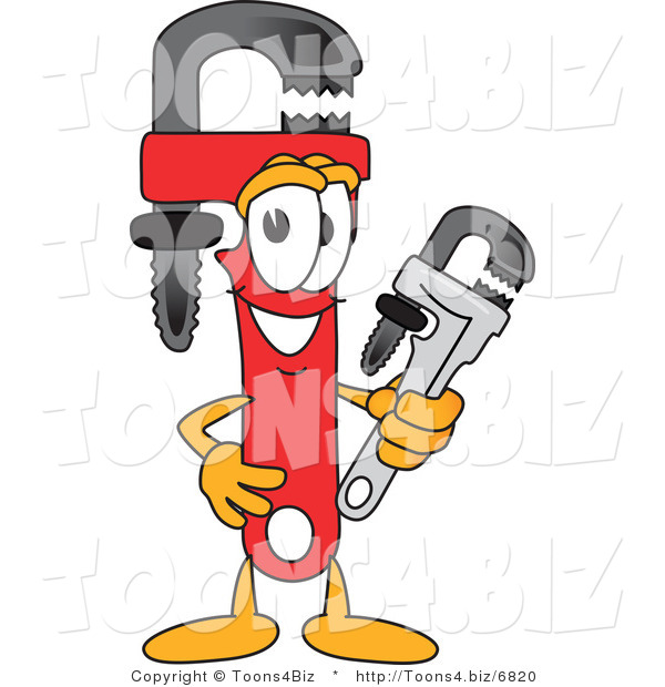 Vector Illustration of a Monkey Cartoon Wrench Character