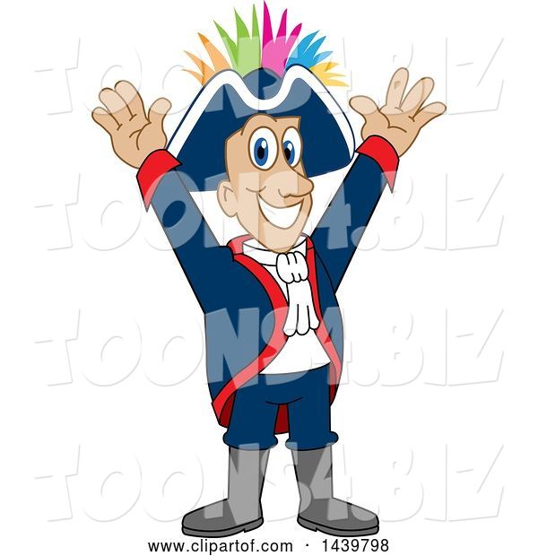 Vector Illustration of a Patriot Mascot with a Colorful Mohawk