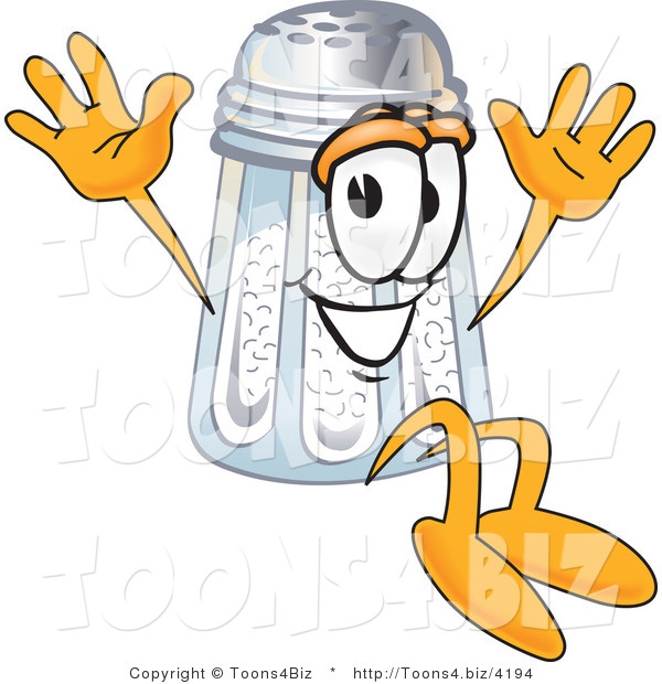 Vector Illustration of a Salt Shaker Mascot Jumping