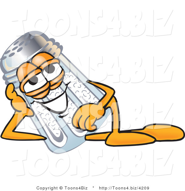 Vector Illustration of a Salt Shaker Mascot Resting His Head on His Hand
