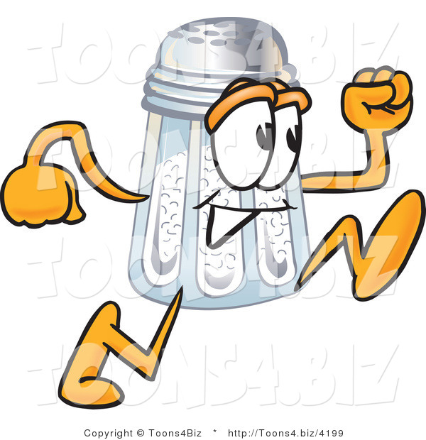 Vector Illustration of a Salt Shaker Mascot Running
