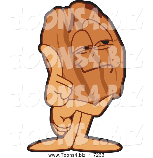 Vector Illustration of a Smart Pecan Mascot Character