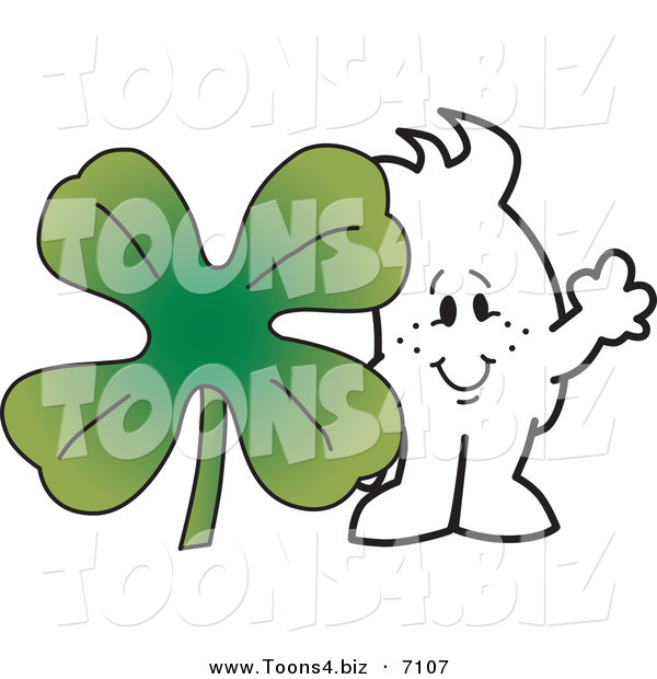 Vector Illustration of a St Patricks Day Guy with a Clover