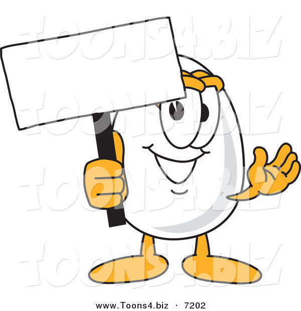 Vector Illustration of an Egg Mascot Holding a Sign