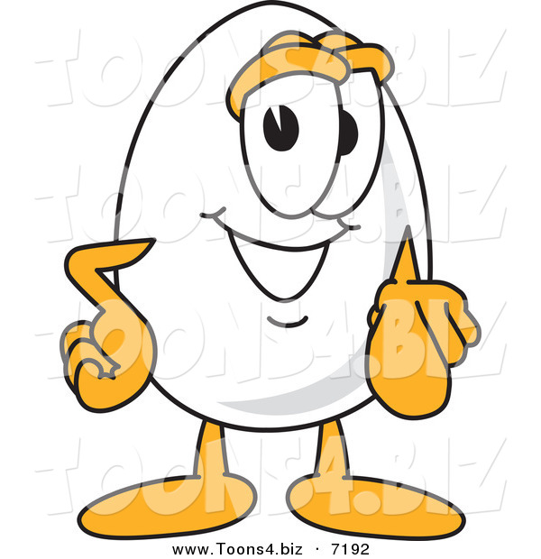 Vector Illustration of an Egg Mascot Pointing Outwards