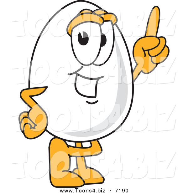Vector Illustration of an Egg Mascot Pointing Upwards