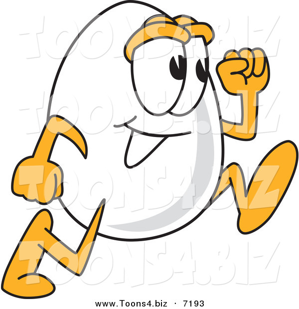 Vector Illustration of an Egg Mascot Running