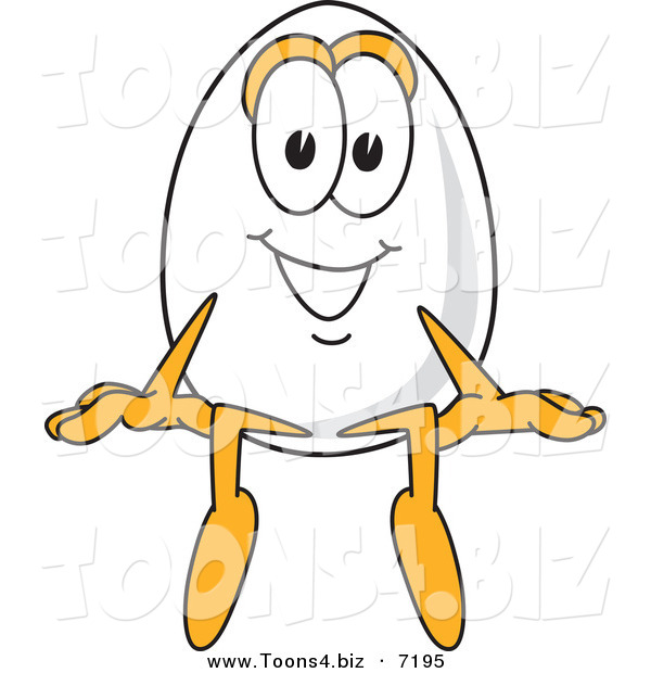 Vector Illustration of an Egg Mascot Sitting on a Ledge