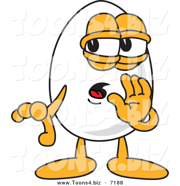 Vector Illustration of an Egg Mascot Whispering