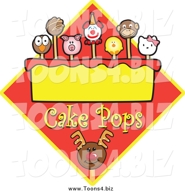 Vector Illustration of Cake Pops over a Diamond