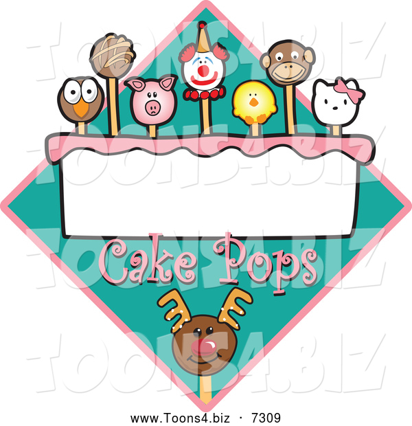 Vector Illustration of Cake Pops over a Turquoise Diamond