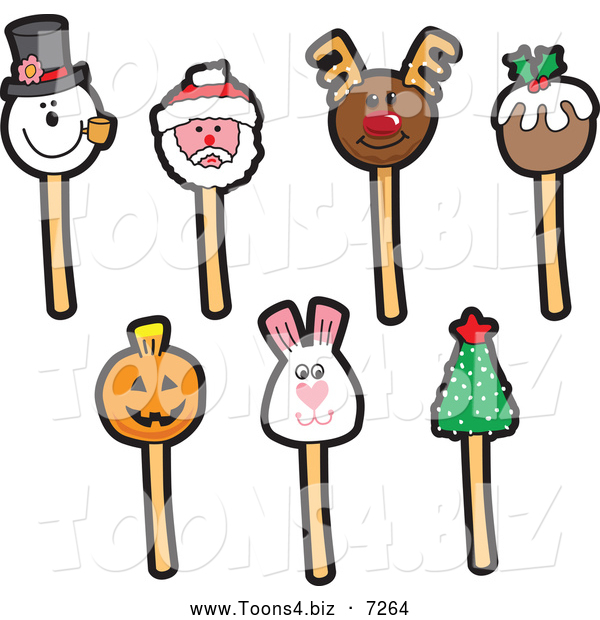 Vector Illustration of Holiday Themed Cake Pops