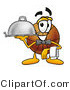 Illustration of a Basketball Mascot Dressed As a Waiter and Holding a Serving Platter by Mascot Junction