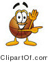 Illustration of a Basketball Mascot Waving and Pointing by Mascot Junction