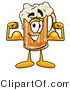 Illustration of a Beer Mug Mascot Flexing His Arm Muscles by Mascot Junction