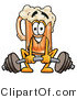 Illustration of a Beer Mug Mascot Lifting a Heavy Barbell by Mascot Junction