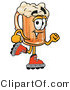 Illustration of a Beer Mug Mascot Roller Blading on Inline Skates by Mascot Junction