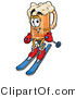 Illustration of a Beer Mug Mascot Skiing Downhill by Mascot Junction