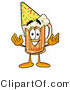 Illustration of a Beer Mug Mascot Wearing a Birthday Party Hat by Mascot Junction