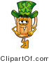 Illustration of a Beer Mug Mascot Wearing a Saint Patricks Day Hat with a Clover on It by Mascot Junction
