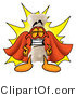 Illustration of a Bone Mascot Dressed As a Super Hero by Mascot Junction