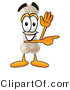 Illustration of a Bone Mascot Waving and Pointing by Mascot Junction