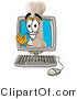 Illustration of a Bone Mascot Waving from Inside a Computer Screen by Mascot Junction
