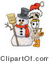 Illustration of a Bone Mascot with a Snowman on Christmas by Mascot Junction