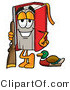 Illustration of a Book Mascot Duck Hunting, Standing with a Rifle and Duck by Mascot Junction
