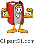 Illustration of a Book Mascot Flexing His Arm Muscles by Mascot Junction