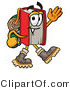 Illustration of a Book Mascot Hiking and Carrying a Backpack by Mascot Junction
