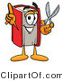 Illustration of a Book Mascot Holding a Pair of Scissors by Mascot Junction