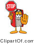 Illustration of a Book Mascot Holding a Stop Sign by Mascot Junction