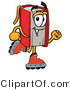 Illustration of a Book Mascot Roller Blading on Inline Skates by Mascot Junction