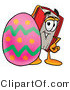 Illustration of a Book Mascot Standing Beside an Easter Egg by Mascot Junction