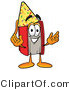 Illustration of a Book Mascot Wearing a Birthday Party Hat by Mascot Junction