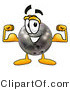 Illustration of a Bowling Ball Mascot Flexing His Arm Muscles by Mascot Junction