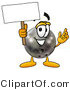 Illustration of a Bowling Ball Mascot Holding a Blank Sign by Mascot Junction