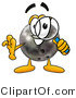 Illustration of a Bowling Ball Mascot Looking Through a Magnifying Glass by Mascot Junction