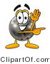 Illustration of a Bowling Ball Mascot Waving and Pointing by Mascot Junction