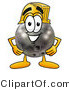 Illustration of a Bowling Ball Mascot Wearing a Helmet by Mascot Junction