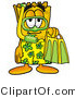 Illustration of a Cartoon Admission Ticket Mascot in Green and Yellow Snorkel Gear by Mascot Junction